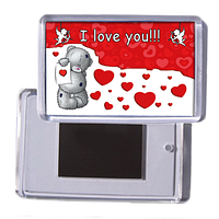 Акриловый сувенирный магнит на холодильник "I love you!"