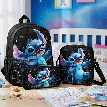 Шкільний рюкзак 3в1, 42х30х13см (Портфель+Сумка+Пенал), Стіч / Шкільний набір сумок / Портфель в школу