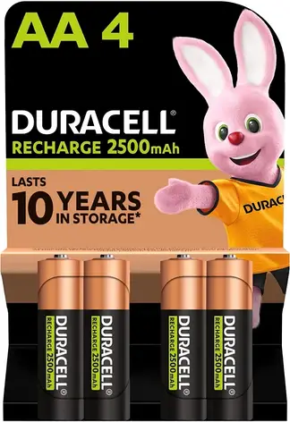 Акумулятор Duracell 2500 mAh Ni-MH AA (пальчик) 4 шт, фото 1