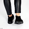 Замшеві чорні черевики дезерти у стилі casual на потовщеній підошві, фото 8
