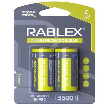 Акумулятор Rablex R14 3500 mAh Ni-MH розмір C (50 x 26.5 мм) 2 шт, фото 1