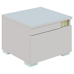 Сучасна маленька приліжкова тумба 40 см в дитячу підліткову кімнату ЛДСП Маріо Світ Меблів кашемір + дуб сонома