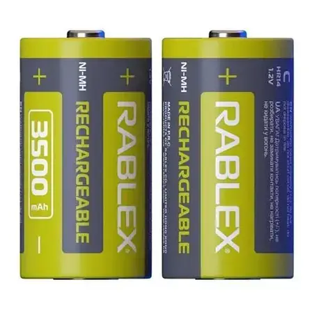 Акумулятор Rablex R14 3500 mAh Ni-MH розмір C (50 x 26.5 мм) 2 шт, фото 2
