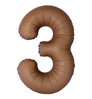 Кулька Цифра Slim "3" (1 м), Flexmetal, колір - шоколад сатин