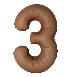 Кулька Цифра Slim "3" (1 м), Flexmetal, колір - шоколад сатин