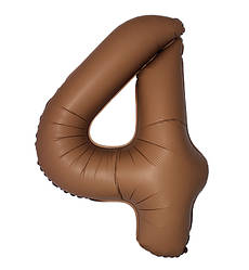 Кулька Цифра Slim "4" (1 м), Flexmetal, колір - шоколад сатин