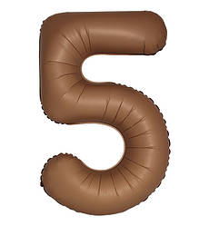 Кулька Цифра Slim "5" (1 м), Flexmetal, колір - шоколад сатин