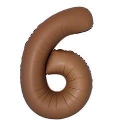Кулька Цифра Slim "6" (1 м), Flexmetal, колір - шоколад сатин