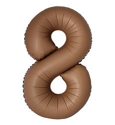 Кулька Цифра Slim "8" (1 м), Flexmetal, колір - шоколад сатин