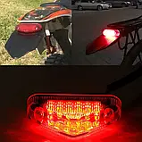 Універсальний стоп-сигнал задній ліхтар, фара-стоп для мотоцикла, вело, скутера, самоката, фото 2