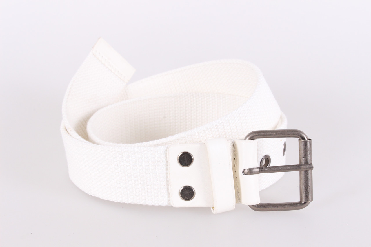 Чоловічий ремінь текстильний під джинси KZM15158-71 білий, фото 1