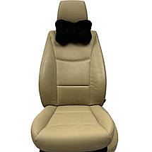 Автомобільна подушка на підголівник з еко-хутра в салон автомобіля Чорна 1 шт, фото 4