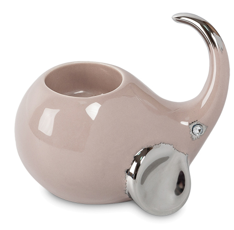 Свічник керамічний на одну свічку "Везучий слон" від чеського бренду Cervena Kostka висота 10 см, фото 1