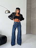 Джинси жіночі сині прямого крою з високою посадкою 34 36 38 40