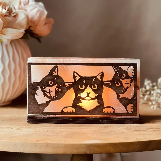 Соляная лампа 'Три котика'