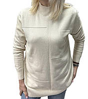 Светр-гольф жіночий з коміром стійка, кашемір + бавовна, розмір 46–52