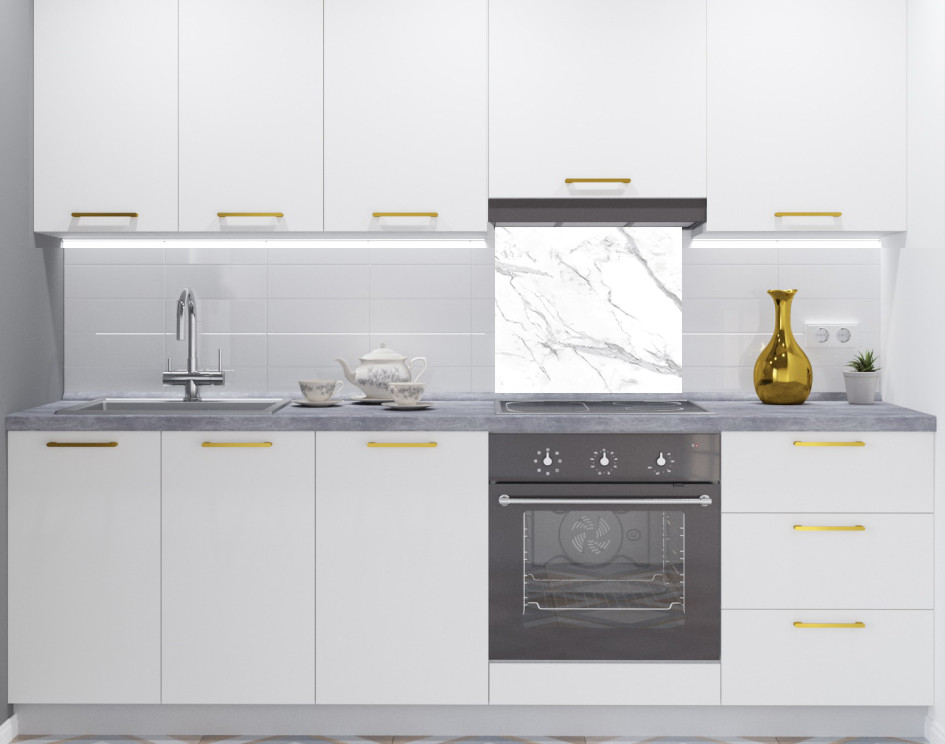 Скіналі білий мармур розміром 60×60 см у комплекті з кріпленнями, фото 1