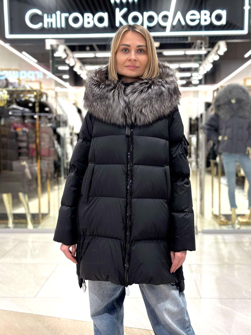 Пуховик жіночий Chanevia 25605 BLACK, фото 1