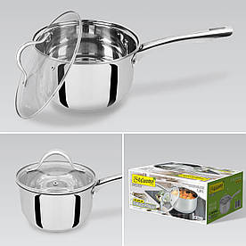 Ковш із кришкою Maestro MR-3519-16S, Ø16 см, 1.8 л, нержавіюча сталь, термоакумулююче дно, для всіх типів плит