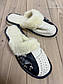 Домашні шкіряні жіночі тапочки з овечої вовни розмір 41, фото 3