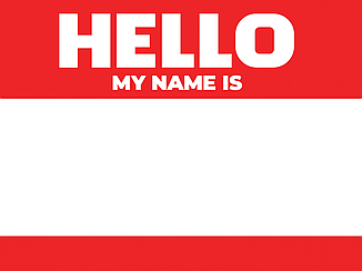Стікери "Hello my name is" Червоні (100 шт)