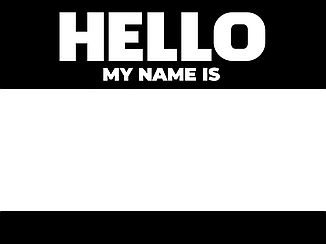 Стікери "Hello my name is" Чорні (100 шт)