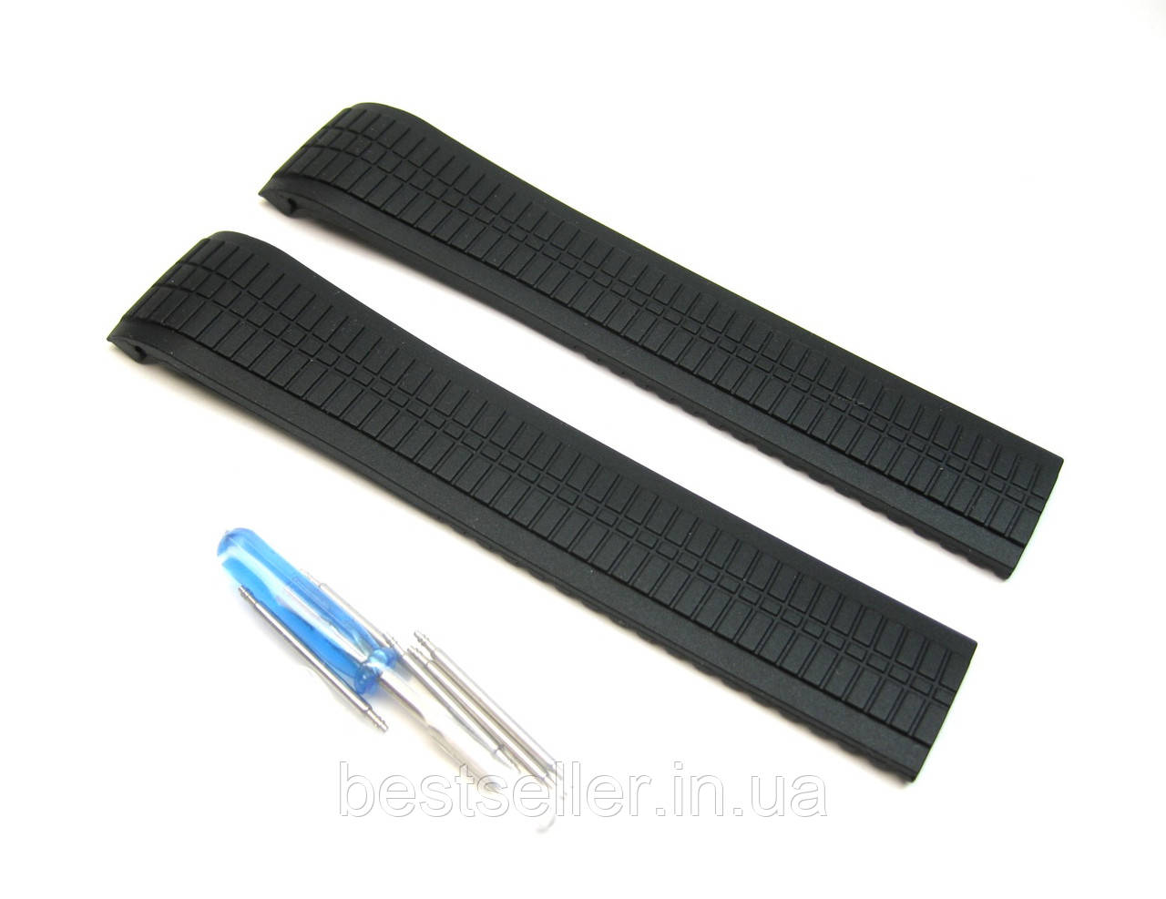 Ремінець каучуковий Patek Philippe Aquanaut 21/18 мм Black ААА