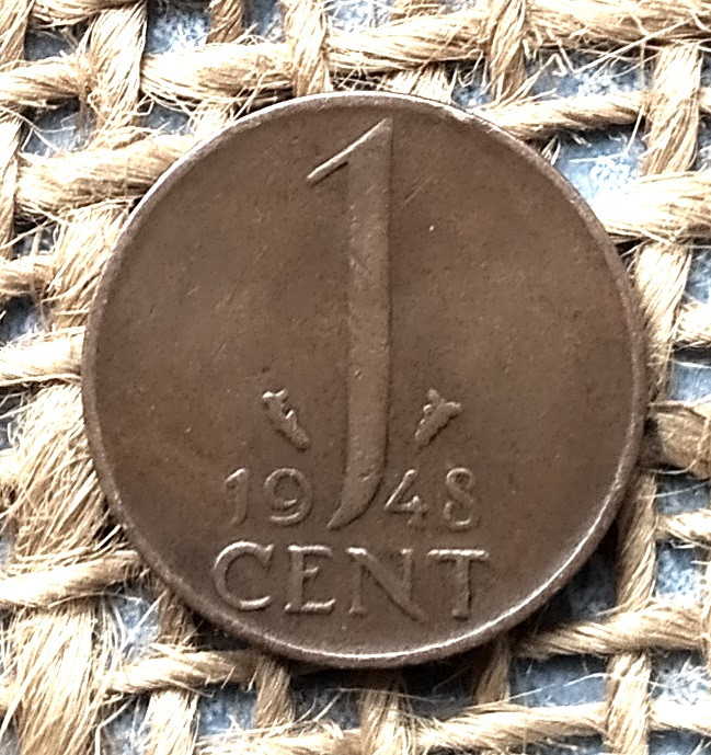 1 цент 1948 року. Нiдерланди, фото 1
