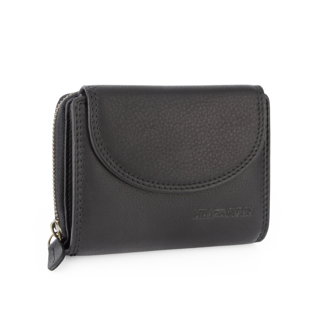 Жіночий шкіряний гаманець Hill Burry 5181 HB чорний на кнопці