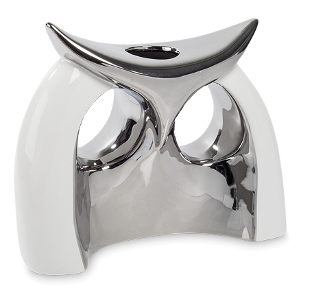 Свічник керамічний на одну свічку "Мудра сова" в стильному дизайні від чеського бренду Cervena Kostka висота 21 см, фото 1