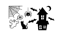 Набір наліпок з оракалу Halloween theme 27 х 14 см, 032