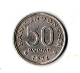 Індонезія 50 рупій, 1971 Мідно-нікелевий сплав, 6g, ø 24mm №2646, фото 2