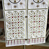 Єпитрахиль із оксамиту білого кольору 124 см, фото 3