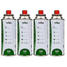 Комплект цангових картриджів Tribe 220 гр 4 шт, балони газові штокові