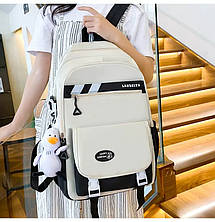 Шкільний набір з рюкзаком LANSHIYA 4 в 1 Чорний з білим 1354, фото 4