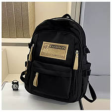 Молодіжний рюкзак FASHION для школи, роботи та подорожей 1355 Black, фото 2