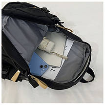 Молодіжний рюкзак FASHION для школи, роботи та подорожей 1355 Black, фото 4