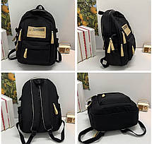 Молодіжний рюкзак FASHION для школи, роботи та подорожей 1355 Black, фото 5