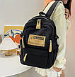 Молодіжний рюкзак FASHION для школи, роботи та подорожей 1355 Black, фото 9