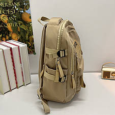 Молодіжний рюкзак FASHION для школи, роботи та подорожей 1355 Beige, фото 3
