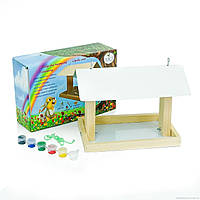 Детский набор для творчества Сделай сам Деревянная кормушка для птиц с красками 8193472