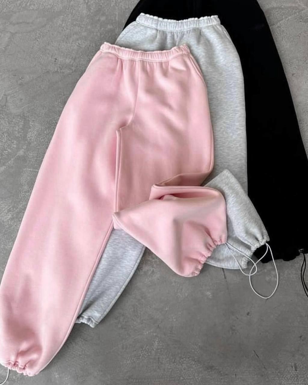 Штани оверсайз Модель: 1530-267 Кольори: сірий меланж, чорний, Барбі, фото 1