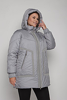 Подовжена жіноча зимова куртка прямого силуету М-1083