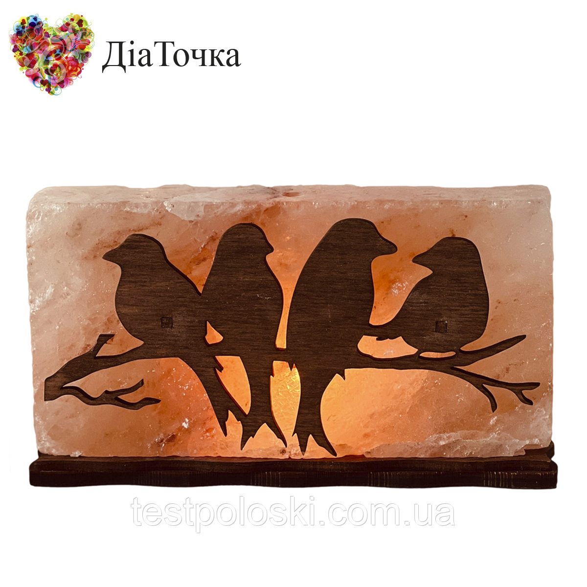 Соляна лампа "Птиці на гілці" 2 кг, фото 1