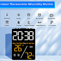Годинник Deepfox DS-5508 LED цифровий електронний настільний Будильник Дата Температура Вологість 12х9см, фото 2