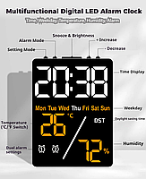 Годинник Deepfox DS-5508 LED цифровий електронний настільний Будильник Дата Температура Вологість 12х9см, фото 6