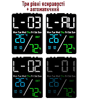 Годинник Deepfox DS-5508 LED цифровий електронний настільний Будильник Дата Температура Вологість 12х9см, фото 7