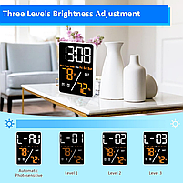 Годинник Deepfox DS-5508 LED цифровий електронний настільний Будильник Дата Температура Вологість 12х9см, фото 8