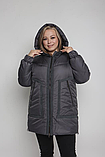 Жіноча сучасна зимова куртка подовженого крою М-1083, фото 4