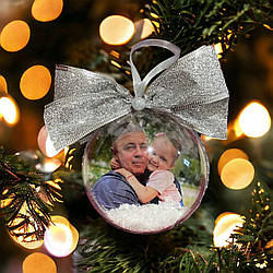 Ялинкова куля з фотографією з двох боків 10 см